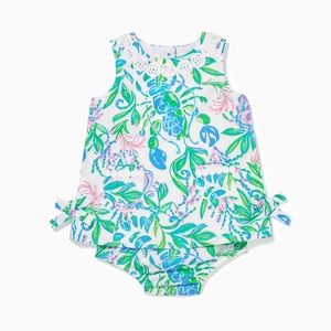 EUC- Lilly Pulitzer Baby Infant Shift Dress Resort White Just A Pinch 3-6 months